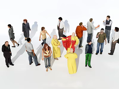 Modern multiplayer characters are still combined 3d model Modern multiplayer characters are still combined 3d model