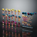 Colorful Characters And Creatures Collection With Diverse Hairstyles Body Parts And Facial Expressions