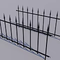 Spiked Black Iron Fence With Vertical Metal Bars For Security And Boundary