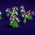 Colorful Flowering Plants With Green Leaves And Multiple Color Blooms