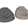 Gray Bean Bag Chair with Soft Fabric Wrinkle Design for Comfortable Seating 3d model