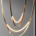 Modern Elegant Pendant Light with Curved Metal Frames and Warm Glow Lighting