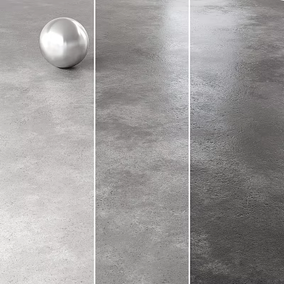 Gray Floor Tiles For Interior With Matte And Glossy Textures And Silver Sphere 3d model