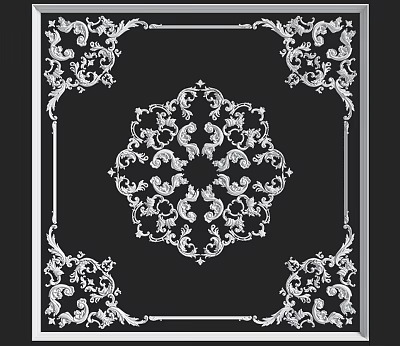 Ornate Ceiling Design With Classic Floral Patterns 3d model