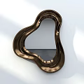 Irregular Shaped Copper Metallic Mirror With Shiny Surface And White Background Light Reflection 3d model