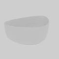 Modern White Sleek Curved Countertop Washbasin With Unique Smooth Surface Design