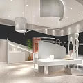 Modern Exhibition Booth Entrance For Fast Fashion Brand With White Curved Design And Mannequins