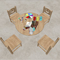 Children's Desks and Chairs 3d model