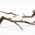 Rustic Stone Wood Dry Branches With Weathered Texture And Natural Curved Shape