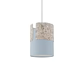 Modern Two Tone Pendant Light with Textured Beige Upper and Light Blue Lower Section 3d model