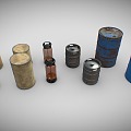 Industrial LOFT Industrial Barrel Combination Oil Barrel Iron Barrel Chemical Storage Tank 3d model