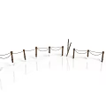Wooden Rope Fence with Vertical Posts for Outdoor Garden Architecture Design