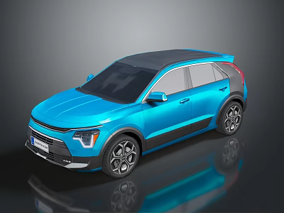 Sleek Blue SUV With Black Roof Modern Design And Alloy Wheels 3d model