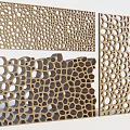 Wooden Wall Decor with Intricate Cutout Geometric Patterns Circular And Hexagonal Holes For Interior Decoration