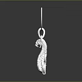 Silver Snake Design Pendant Necklace With Intricate Detailing And Shiny Finish 3d model