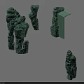 Garden Landscape Decorative Green Stone Rock Structures With Columnar And Stacked Formations