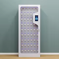 White Locker Cabinet With Digital Screen Multiple Storage Compartments For Organizing Small Items 3d model