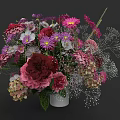 Ceramic Vase With Vibrant Mixed Color Flowers For Home Decoration
