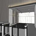 Modern Elevator Lobby Design With Marble Flooring Metal Accents And Access Control Gates