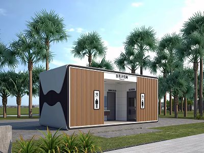 Modern Convenient Mobile Prefabricated Public Toilet For Outdoor Park And Scenic Spot Daily Public Use 3d model