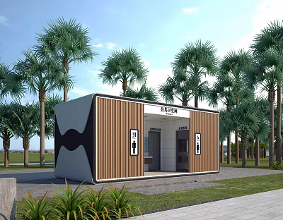 Modern Convenient Mobile Prefabricated Public Toilet For Outdoor Park And Scenic Spot Daily Public Use 3d model