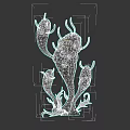 Colorful Fantasy Plant Illustration With Blue Green Stems Purple Spots And Tendrils
