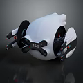 White Spherical Mechanical Device With Black Components And 16G Label 3d model