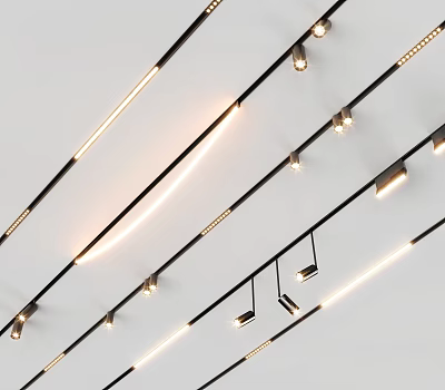 Modern Ceiling Mounted Downlights And Spotlights For Home Interior Lighting Design 3d model