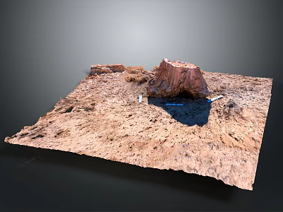 Natural Wood And Stone Decorative Blocks With Rustic Surface Texture Design 3d model