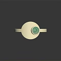 Elegant Minimalist Silver Fashion Ring With Green Gemstone For Women Accessories