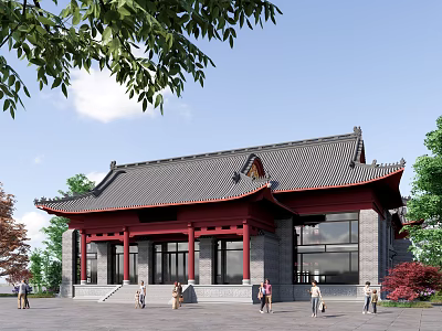 Chinese-style ancient public buildings 3d model