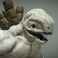 3D Monster Model With Sharp Teeth Muscular Body And Rocky Structure 3d model