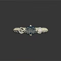 Exquisite Gold Ring With Blue Gemstone And Intricate Carved Patterns For Elegant Jewelry Collection
