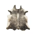 Stylish Shaped Fur Texture Rug Featuring Gray White Brown Tones And Natural Patterns 3d model