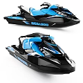 Sea Doo Jet Skis With Black And Blue Design