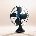 Black NOVA Air Conditioner Fan With Classic Metal Grille And Stable Black Base