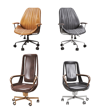 Modern Office Chair Leather Office Chair Combination 3d model