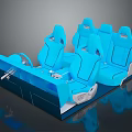 Modern Blue Automotive Seat Components With Ergonomic Seats Console And Adjustment Mechanisms