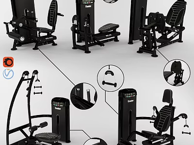 High Quality Commercial Gym Fitness Equipment With Ergonomic Seats Adjustable Handles And Multi Functional Design 3d model