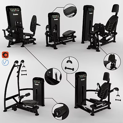 High Quality Commercial Gym Fitness Equipment With Ergonomic Seats Adjustable Handles And Multi Functional Design 3d model