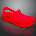 Red Clog Shoes Featuring Holes Straps And Comfortable Sole For Casual Everyday Wear
