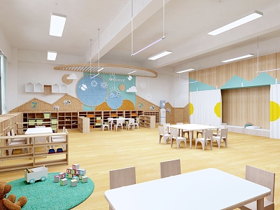 Modern Kindergarten Activity Room 3d model