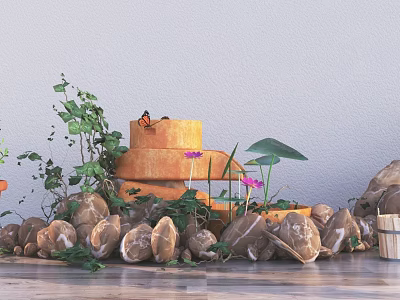 Modern landscape sketch potted plant 3d model Modern landscape sketch potted plant 3d model