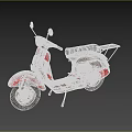 Red Vintage Scooter With Black Seat And Rearview Mirrors Design