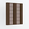 Elegant Classic Wooden Sliding Doors With Grid Pattern For Home Interior 3d model