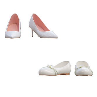 Shoes High Heels Flats 3d model