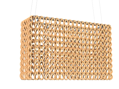 Woven Design Rectangular Grille Light Hanging Pendant For Modern Home Interior 3d model