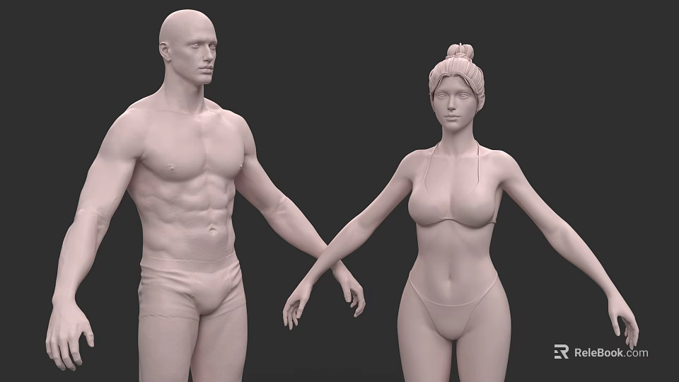 Comfortable Modern Double Sofa With Soft Upholstery And Stylish Armrests For Home Decor 3d model