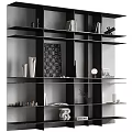 Modern Open Shelving Unit With Multiple Tiers For Books Decorative Vases And Art Pieces