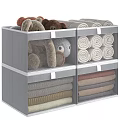 Multi Layer Fabric Storage Baskets with Stuffed Toys Rolled Towels and Folded Clothes Home Organizer